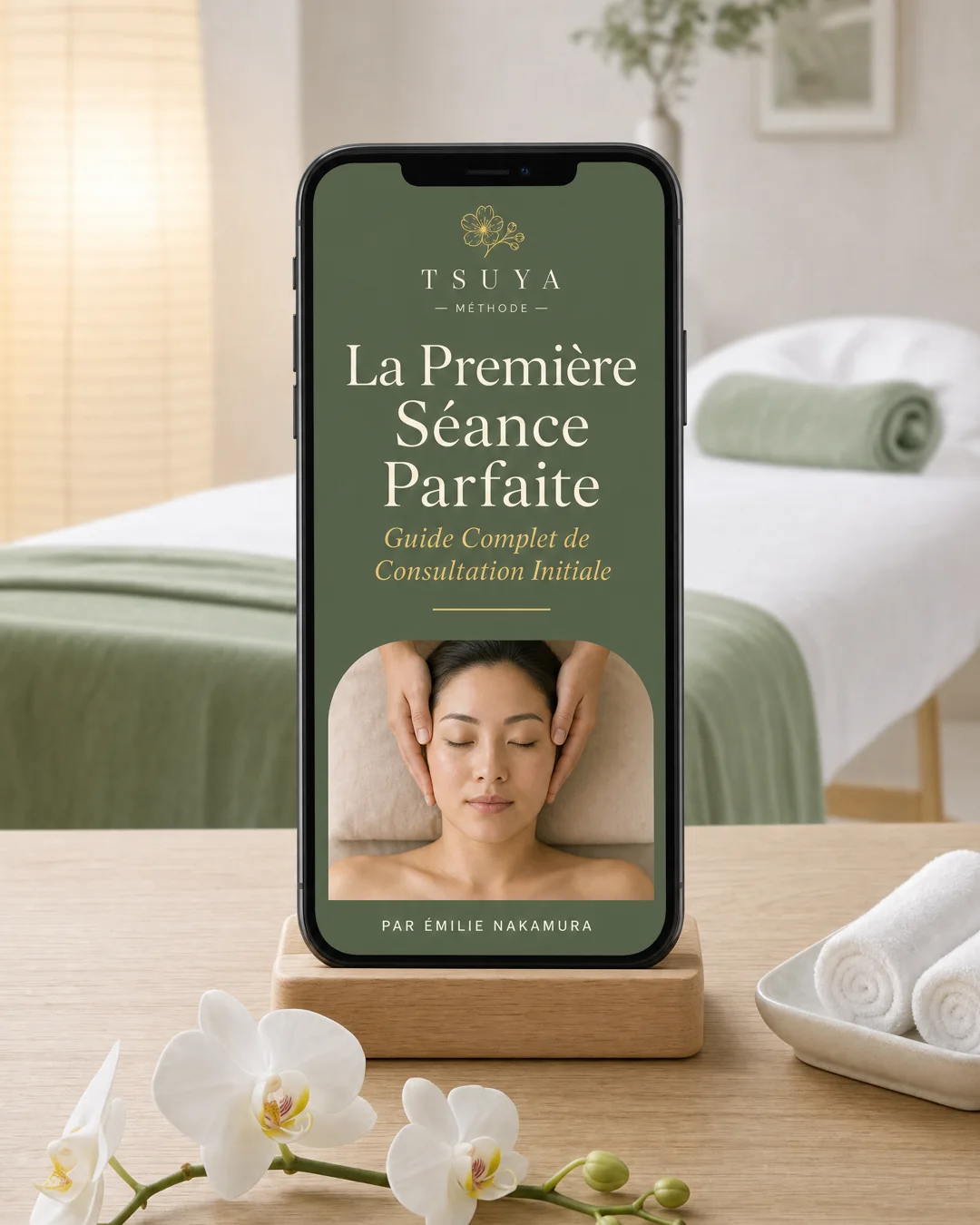 Smartphone affichant le bonus La Première Séance Parfaite — guide de consultation initiale
